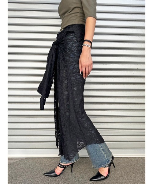 EGOIST(エゴイスト)の「レースシャツライクロングスカート(スカート・レディース・ブラック・FREE)」の21枚目の写真