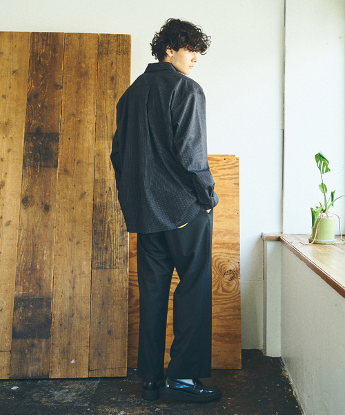 417 EDIFICE（フォーワンセブンエディフィス）の「【LE JAPON】 Akita Wool レギュラーシャツ（シャツ/ブラウス・メンズ・チャコールグレー/ブラック/ベージュ/ブラウン・SMALL/MEDIUM/LARGE）」の7枚目の写真