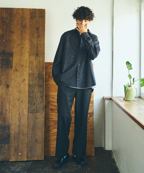 417 EDIFICE（フォーワンセブンエディフィス）の「【LE JAPON】 Akita Wool レギュラーシャツ（シャツ/ブラウス・メンズ・チャコールグレー/ブラック/ベージュ/ブラウン・SMALL/MEDIUM/LARGE）」の6枚目の写真