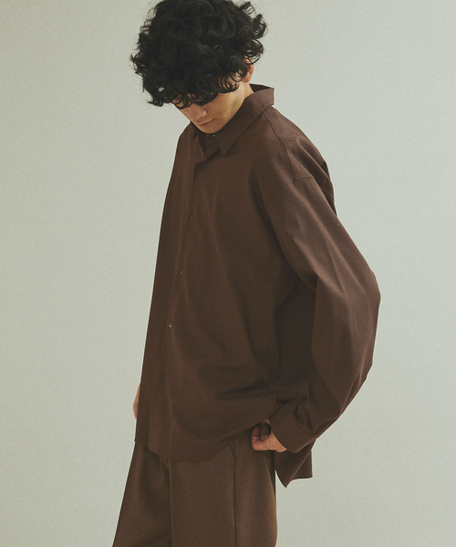 417 EDIFICE（フォーワンセブンエディフィス）の「【LE JAPON】 Akita Wool レギュラーシャツ（シャツ/ブラウス・メンズ・チャコールグレー/ブラック/ベージュ/ブラウン・SMALL/MEDIUM/LARGE）」の17枚目の写真