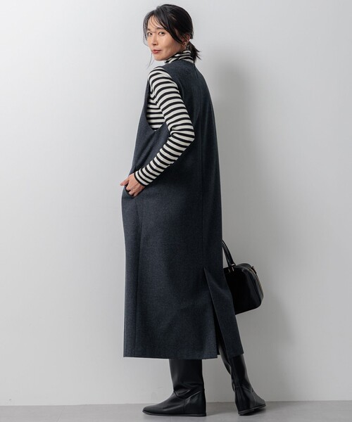 23区(ニジュウサンク)の「ウールミルドジャージー ジャンパースカート(ワンピース・レディース・グレー系/ブラック系/ブラウン系・38/40)」の8枚目の写真