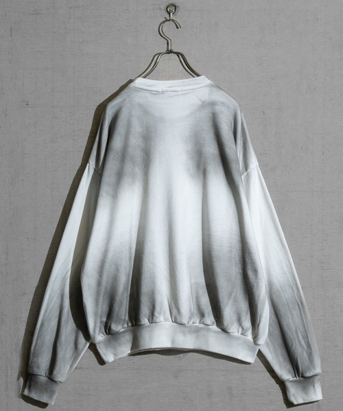 JOHN'S CLOSET(ジョンズクローゼット)の「【13】グランジデザイン オーバーサイズ クルーネックスウェット(スウェット・メンズ・オフホワイト/チャコールグレー/ライトグレー/パープル/スモークピンク/ブラウン・LARGE/MEDIUM)」の7枚目の写真