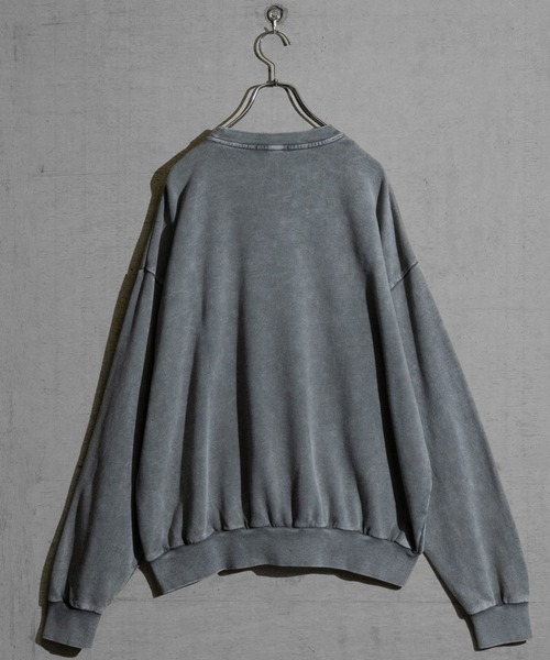 JOHN'S CLOSET(ジョンズクローゼット)の「【13】グランジデザイン オーバーサイズ クルーネックスウェット(スウェット・メンズ・オフホワイト/チャコールグレー/ライトグレー/パープル/スモークピンク/ブラウン・LARGE/MEDIUM)」の9枚目の写真