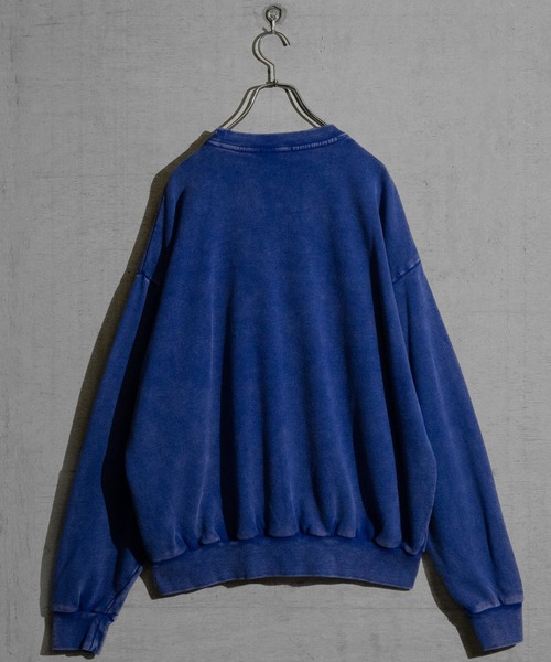 JOHN'S CLOSET(ジョンズクローゼット)の「【13】グランジデザイン オーバーサイズ クルーネックスウェット(スウェット・メンズ・オフホワイト/チャコールグレー/ライトグレー/パープル/スモークピンク/ブラウン・LARGE/MEDIUM)」の10枚目の写真