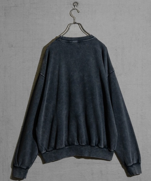 JOHN'S CLOSET(ジョンズクローゼット)の「【13】グランジデザイン オーバーサイズ クルーネックスウェット(スウェット・メンズ・オフホワイト/チャコールグレー/ライトグレー/パープル/スモークピンク/ブラウン・LARGE/MEDIUM)」の8枚目の写真
