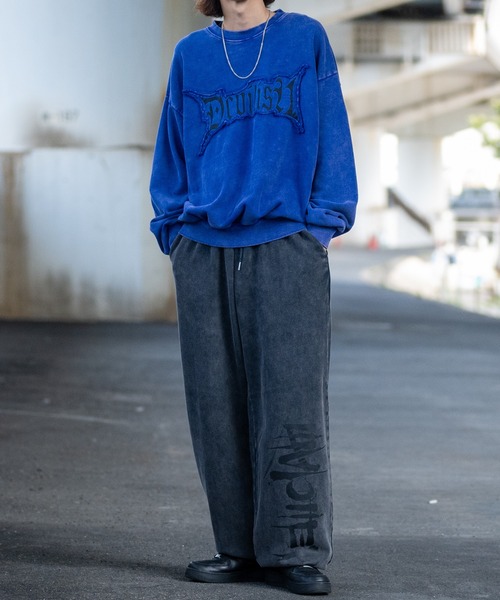 JOHN'S CLOSET(ジョンズクローゼット)の「【13】グランジデザイン オーバーサイズ クルーネックスウェット(スウェット・メンズ・オフホワイト/チャコールグレー/ライトグレー/パープル/スモークピンク/ブラウン・LARGE/MEDIUM)」の21枚目の写真