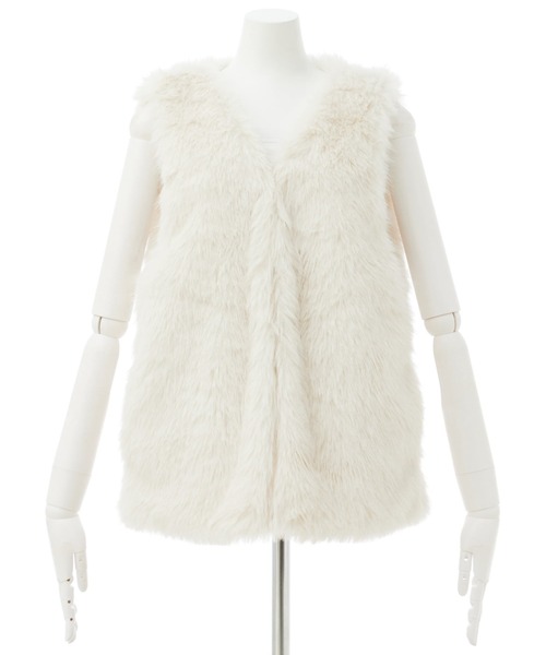 INGNI（イング）の「エコファーベスト（ベスト・レディース・ブラウン/グレー/アイボリー・M）」の9枚目の写真