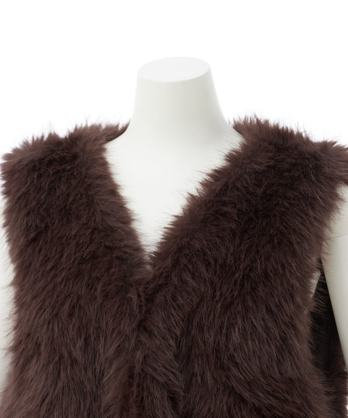 INGNI（イング）の「エコファーベスト（ベスト・レディース・ブラウン/グレー/アイボリー・M）」の14枚目の写真