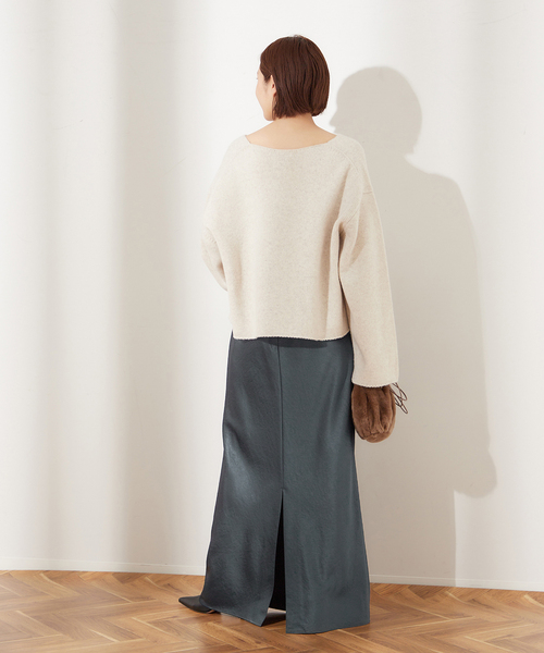 journal standard L'essage(ジャーナルスタンダードレサージュ)の「サテンスカート(スカート・レディース・ブラック/ネイビー・38/36)」の5枚目の写真