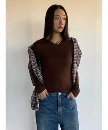 ウールブレンドテンセル起毛ラウンドロンT