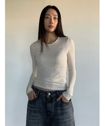 ウールブレンドテンセル起毛ラウンドロンT