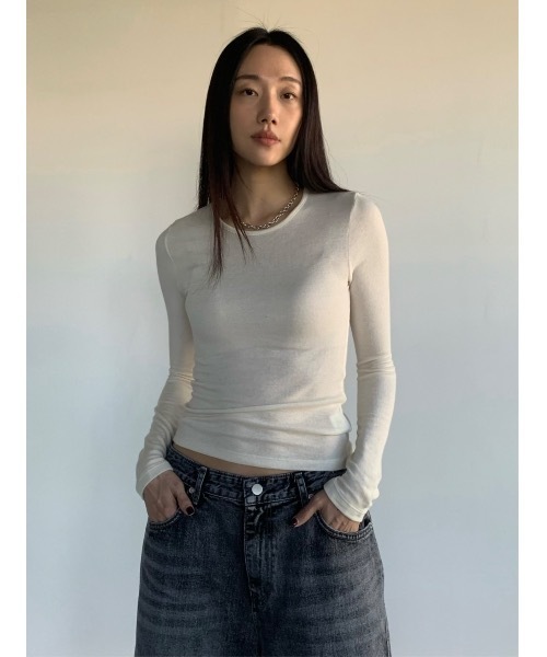 tシャツ ウールブレンドテンセル起毛ラウンドロンT レディース ウールブレンドテンセル起毛ラウンドロンT（Tシャツ/カットソー