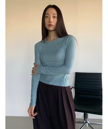 ウールブレンドテンセル起毛ラウンドロンT