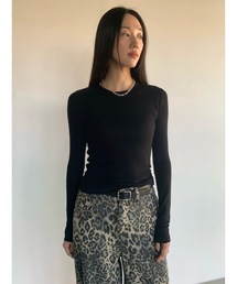 ウールブレンドテンセル起毛ラウンドロンT