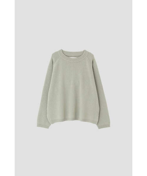 MHL.（エムエイチエル）の「LAMBSWOOL（ニット/セーター・レディース・ホワイト/セージグリーン・2）」の3枚目の写真