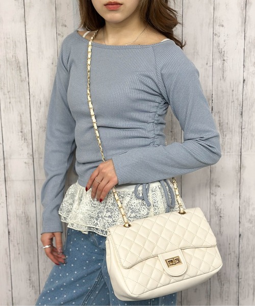 GORGE(ゴージ)の「《キルティング×チェーン》ルルナ2WAYショルダーBAG レディース 斜め掛け オールシーズン(ショルダーバッグ・レディース・ベージュ/ブラック/ライトピンク/アイボリー/ブルー・F)」の6枚目の写真