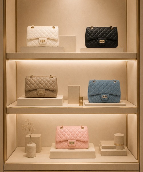 GORGE(ゴージ)の「《キルティング×チェーン》ルルナ2WAYショルダーBAG レディース 斜め掛け オールシーズン(ショルダーバッグ・レディース・ベージュ/ブラック/ライトピンク/アイボリー/ブルー・F)」の17枚目の写真