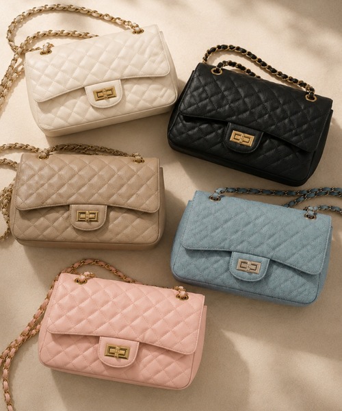 GORGE(ゴージ)の「《キルティング×チェーン》ルルナ2WAYショルダーBAG レディース 斜め掛け オールシーズン(ショルダーバッグ・レディース・ベージュ/ブラック/ライトピンク/アイボリー/ブルー・F)」の18枚目の写真