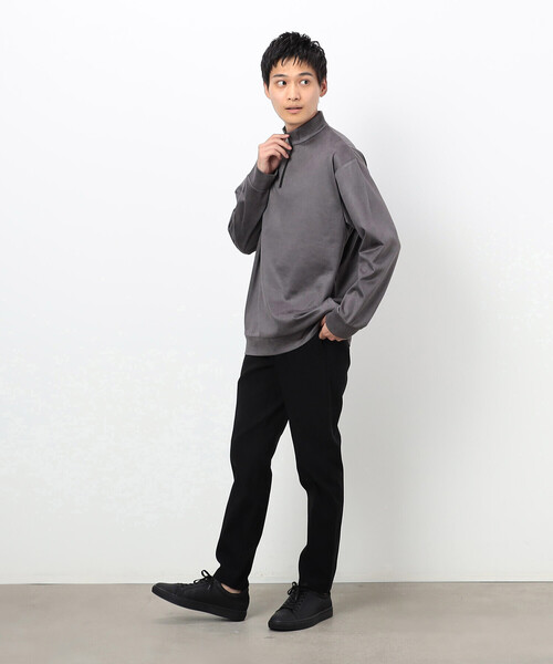 COMME CA ISM（コムサイズム）の「スエードタッチ ハーフジップ プルオーバー（Tシャツ/カットソー・メンズ・チャコール/グレー/ブルー・MEDIUM/LARGE）」の9枚目の写真