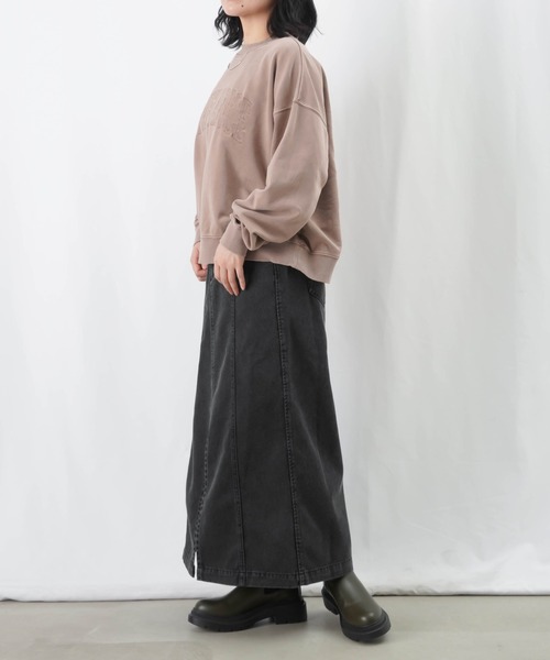 LUCA/LADY LUCK LUCA（ルカ/レディラックルカ）の「LC/LLL 硫化染めナローデニムスカート / フロントスリットデニムタイトスカート（デニムスカート・レディース・ブラック/インディゴブルー・FREE）」の11枚目の写真