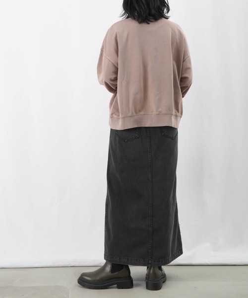 LUCA/LADY LUCK LUCA（ルカ/レディラックルカ）の「LC/LLL 硫化染めナローデニムスカート / フロントスリットデニムタイトスカート（デニムスカート・レディース・ブラック/インディゴブルー・FREE）」の12枚目の写真