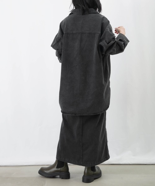 LUCA/LADY LUCK LUCA（ルカ/レディラックルカ）の「LC/LLL 硫化染めナローデニムスカート / フロントスリットデニムタイトスカート（デニムスカート・レディース・ブラック/インディゴブルー・FREE）」の18枚目の写真