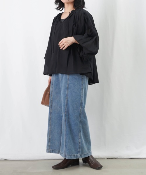 LUCA/LADY LUCK LUCA（ルカ/レディラックルカ）の「LC/LLL 硫化染めナローデニムスカート / フロントスリットデニムタイトスカート（デニムスカート・レディース・ブラック/インディゴブルー・FREE）」の21枚目の写真