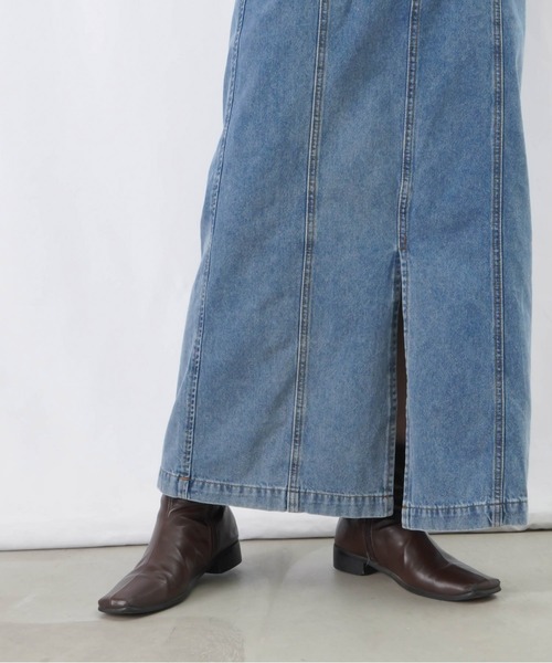 LUCA/LADY LUCK LUCA（ルカ/レディラックルカ）の「LC/LLL 硫化染めナローデニムスカート / フロントスリットデニムタイトスカート（デニムスカート・レディース・ブラック/インディゴブルー・FREE）」の22枚目の写真