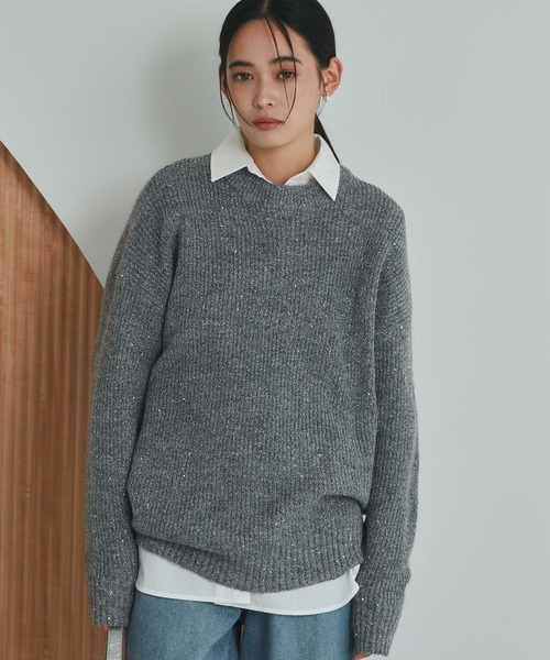 専用です★GOLDEN ♡グレー♡ニット GOLDEN W S BOYFRIEND KNIT CREW NECK COTTON WITH LOGO（ニット