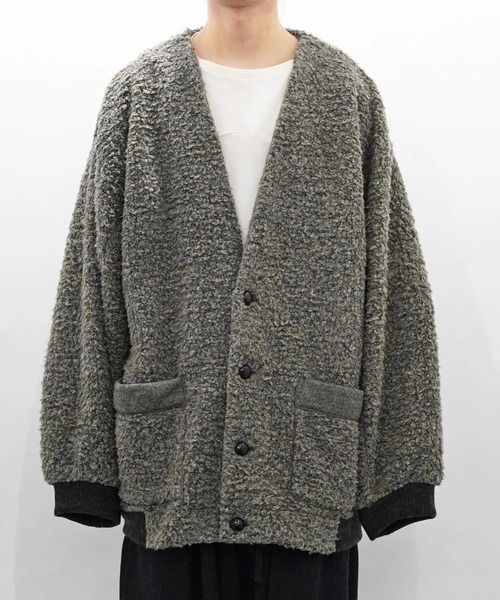 my beautiful landlet(マイビューティフルランドレット)の「【my beautiful landlet】FAUX ALPACA BIG CARDIGAN(カーディガン/ボレロ・メンズ・グレー/ブラック/ベージュ/オレンジ・1/0)」の2枚目の写真