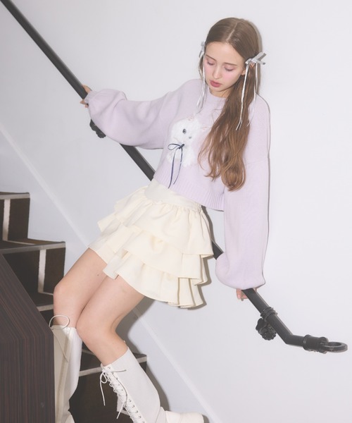 Lovilyn（ラヴィリン）の「シャギー猫ちゃんニット（ニット/セーター・レディース・ネイビー/ラベンダー・FREE）」の10枚目の写真