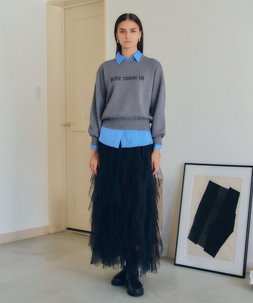 YECCA VECCA（イェッカヴェッカ）の「ラッフルチュールスカート（スカート・レディース・アイボリー/ブラック・FREE）」の15枚目の写真