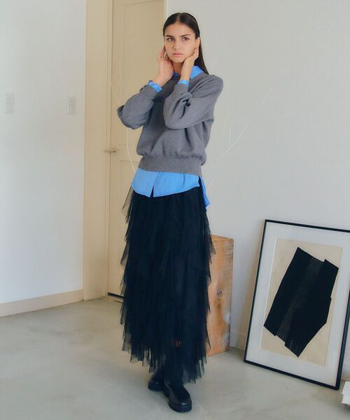 YECCA VECCA（イェッカヴェッカ）の「ラッフルチュールスカート（スカート・レディース・アイボリー/ブラック・FREE）」の16枚目の写真