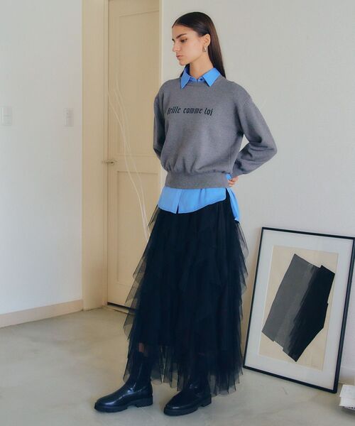 YECCA VECCA（イェッカヴェッカ）の「ラッフルチュールスカート（スカート・レディース・アイボリー/ブラック・FREE）」の17枚目の写真