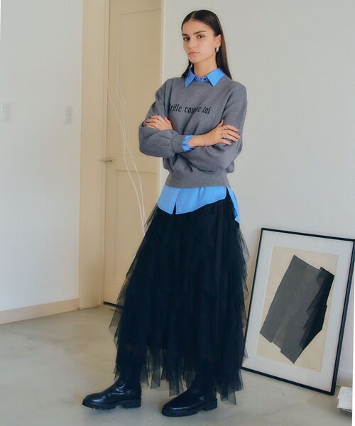 YECCA VECCA（イェッカヴェッカ）の「ラッフルチュールスカート（スカート・レディース・アイボリー/ブラック・FREE）」の18枚目の写真