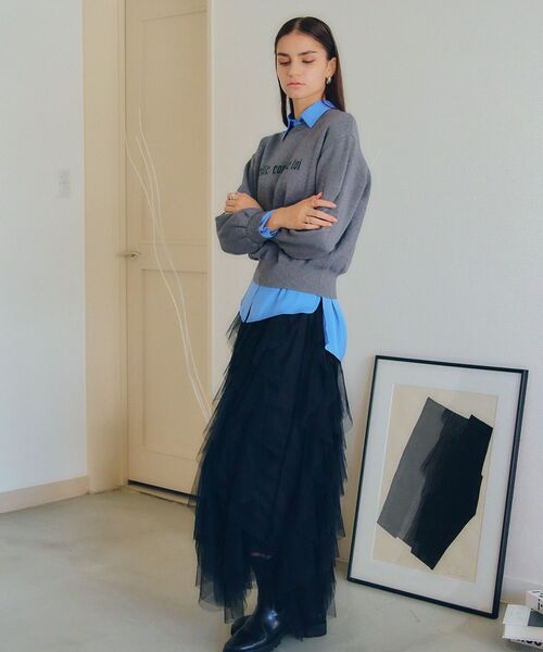 YECCA VECCA（イェッカヴェッカ）の「ラッフルチュールスカート（スカート・レディース・アイボリー/ブラック・FREE）」の19枚目の写真