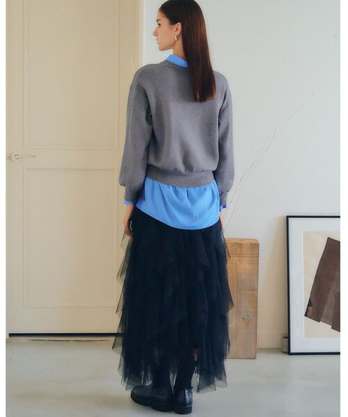 YECCA VECCA（イェッカヴェッカ）の「ラッフルチュールスカート（スカート・レディース・アイボリー/ブラック・FREE）」の3枚目の写真