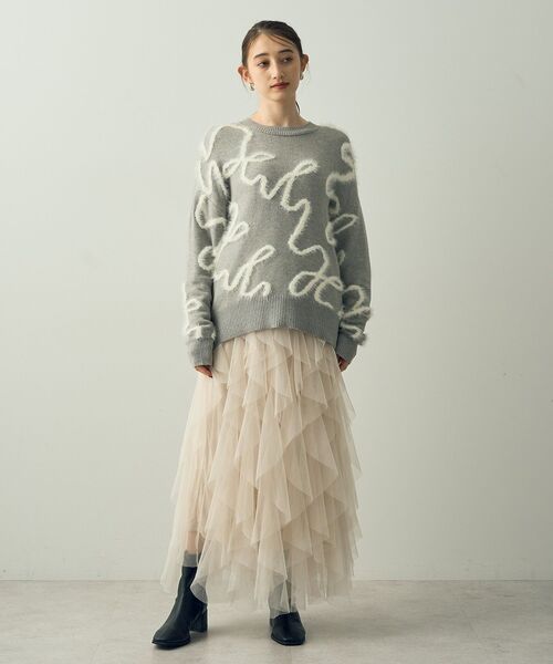 YECCA VECCA（イェッカヴェッカ）の「ラッフルチュールスカート（スカート・レディース・アイボリー/ブラック・FREE）」の7枚目の写真