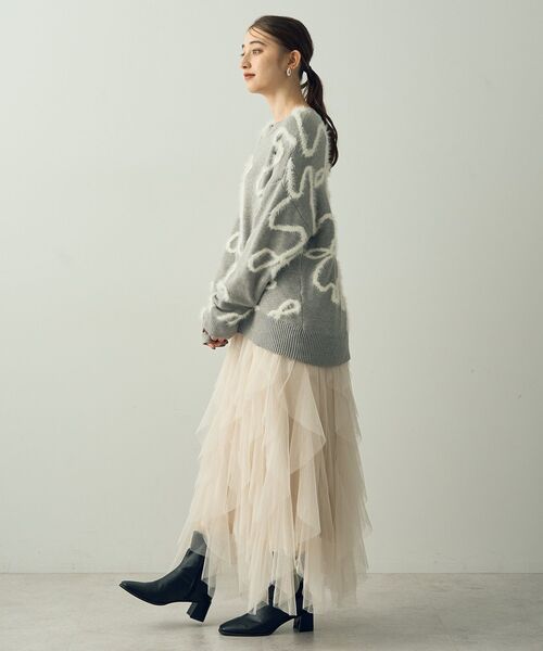 YECCA VECCA（イェッカヴェッカ）の「ラッフルチュールスカート（スカート・レディース・アイボリー/ブラック・FREE）」の10枚目の写真