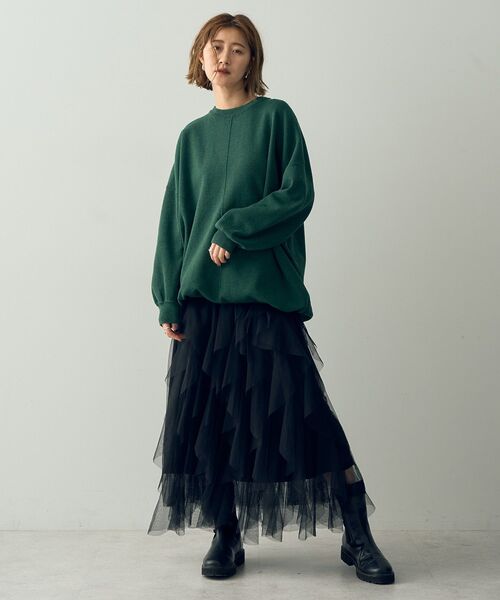 YECCA VECCA（イェッカヴェッカ）の「ラッフルチュールスカート（スカート・レディース・アイボリー/ブラック・FREE）」の12枚目の写真