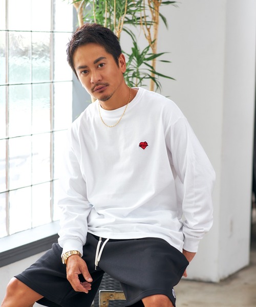 #Re:room（リルーム）の「ハートアイコンワッペンロングスリーブ（Tシャツ/カットソー・メンズ・ブラック/ホワイト・L-XL/M-L/S-M）」の2枚目の写真