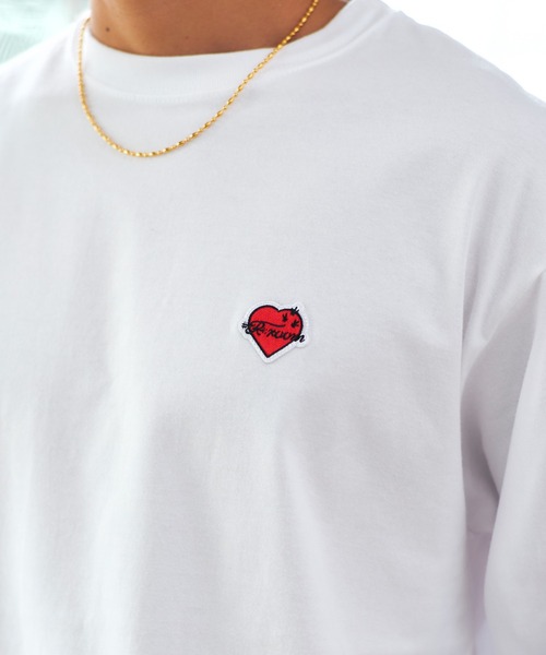 #Re:room（リルーム）の「ハートアイコンワッペンロングスリーブ（Tシャツ/カットソー・メンズ・ブラック/ホワイト・L-XL/M-L/S-M）」の8枚目の写真