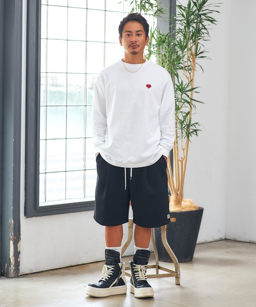 #Re:room（リルーム）の「ハートアイコンワッペンロングスリーブ（Tシャツ/カットソー・メンズ・ブラック/ホワイト・L-XL/M-L/S-M）」の5枚目の写真