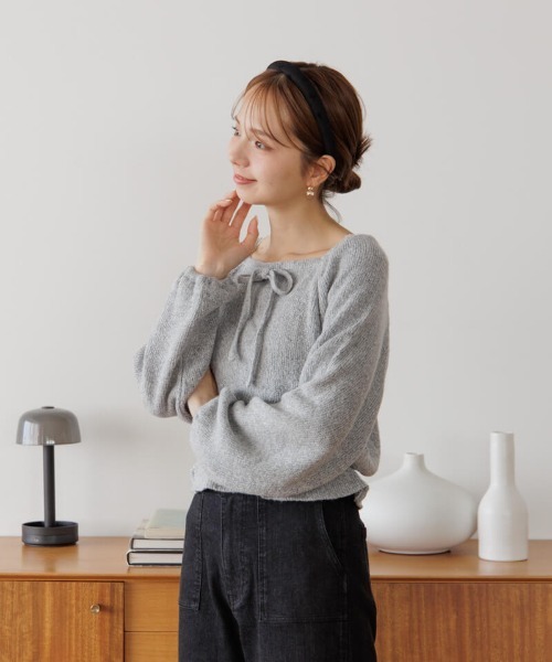 flower(フラワー)の「クリスタルリボンピアス(ピアス(片耳用)・レディース・シルバー/ゴールド・FREE)」の5枚目の写真