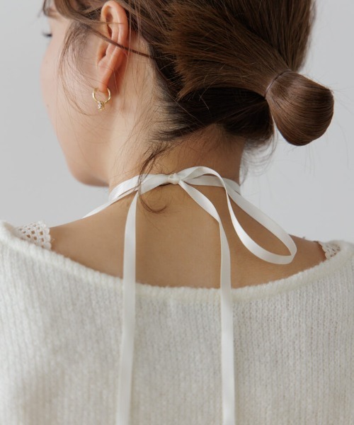 flower(フラワー)の「クリスタルリボンピアス(ピアス(片耳用)・レディース・シルバー/ゴールド・FREE)」の7枚目の写真