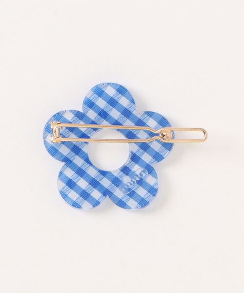 bibmilk(ビブミルク)の「BIBMILK GINGHAM FLOWER BARRETTE 4cm(バレッタ/ヘアクリップ・キッズ・ブルー/レッド/ブラック・ONE SIZE)」の4枚目の写真