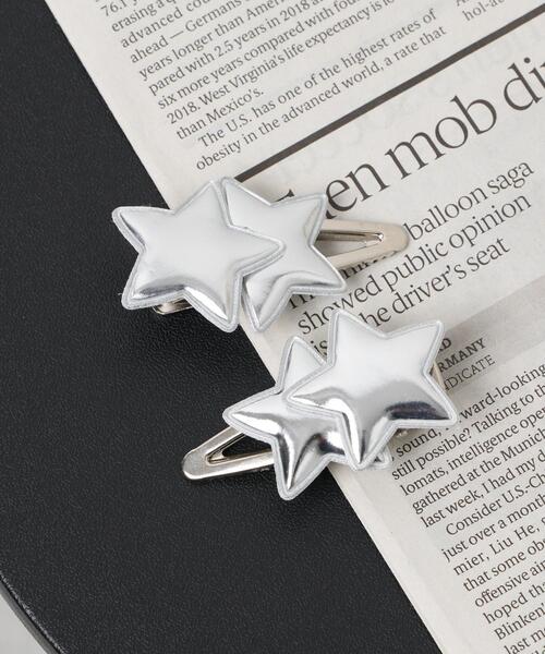 WEGO(ウィゴー)の「WEGO/【2点セット】パテッドWスタークリップ(ヘアピン・レディース・シルバー・FREE)」の1枚目の写真