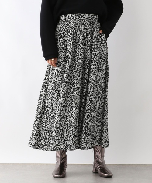 LEPSIM（レプシィム）の「花柄フレアスカート　211982（スカート・レディース・ブラウン/ホワイト×ブラック・FREE）」の2枚目の写真