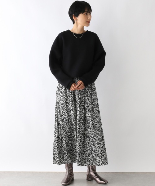 LEPSIM（レプシィム）の「花柄フレアスカート　211982（スカート・レディース・ブラウン/ホワイト×ブラック・FREE）」の5枚目の写真