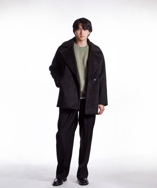 ZIP FIVE -White Line-(ジップファイブホワイトライン)の「【White Line】 コントラスト クルー ニット / 短丈 ニット / セーター(ニット/セーター・メンズ・ブラック/オレンジ/グレー/オリーブ/アイボリー・MEDIUM/X-LARGE/LARGE)」の17枚目の写真